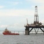 boat and oil rig